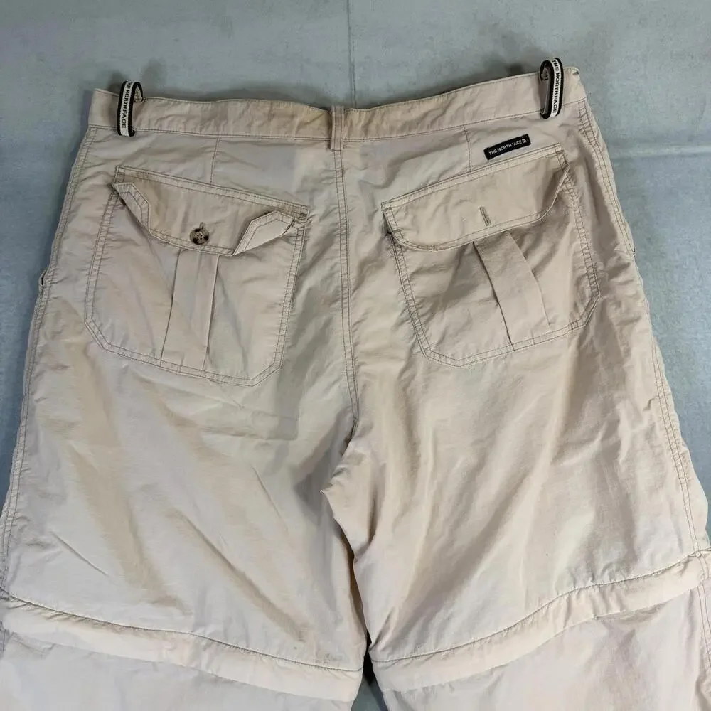 VTG The North Face Convertible Pants Mens 38 Beige Ripstop Gorpcore Hiking Y2K